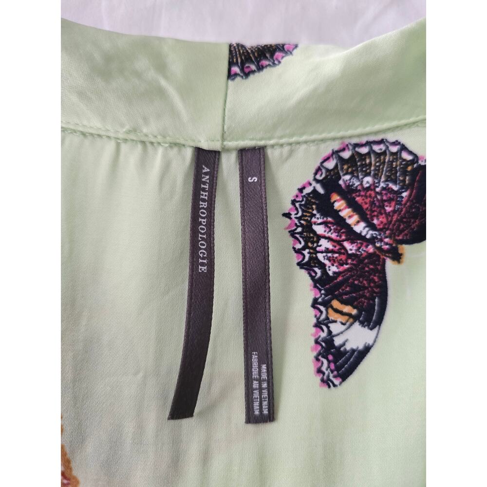 Anthro Butterfly Pajama Set Top S Shorts XS Green Lounge Sleepwear Resort girly - Picture 8 of 15